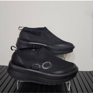 Oofos OOmega Chukka Women's Black Mesh Slip-On Shoes